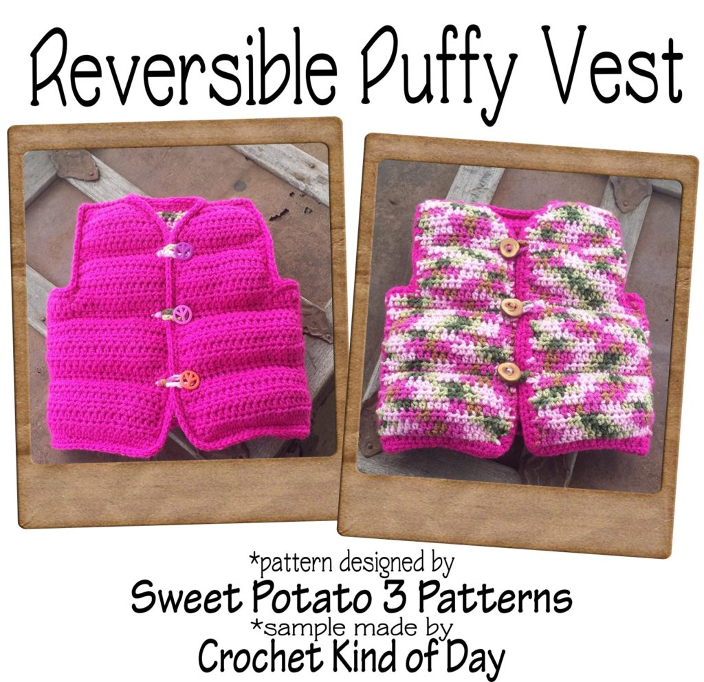 reversible puffy vest crochet pattern
