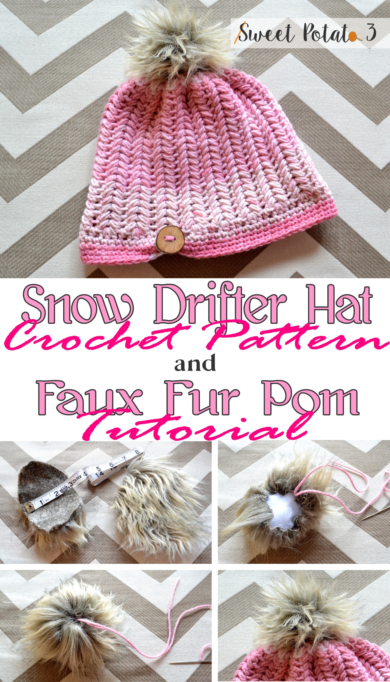 You are currently viewing Snow Drifter Hat Pattern & Faux Fur Pom Tutorial