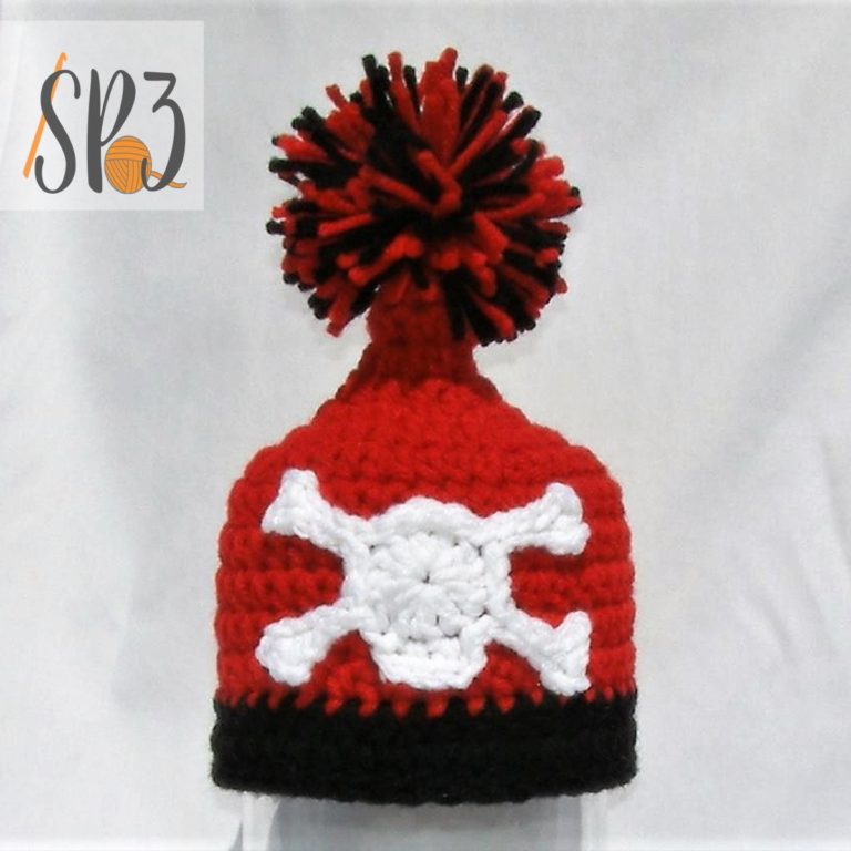 Skull & Crossbones – Free Crochet Applique Pattern - Sweet Potato 3