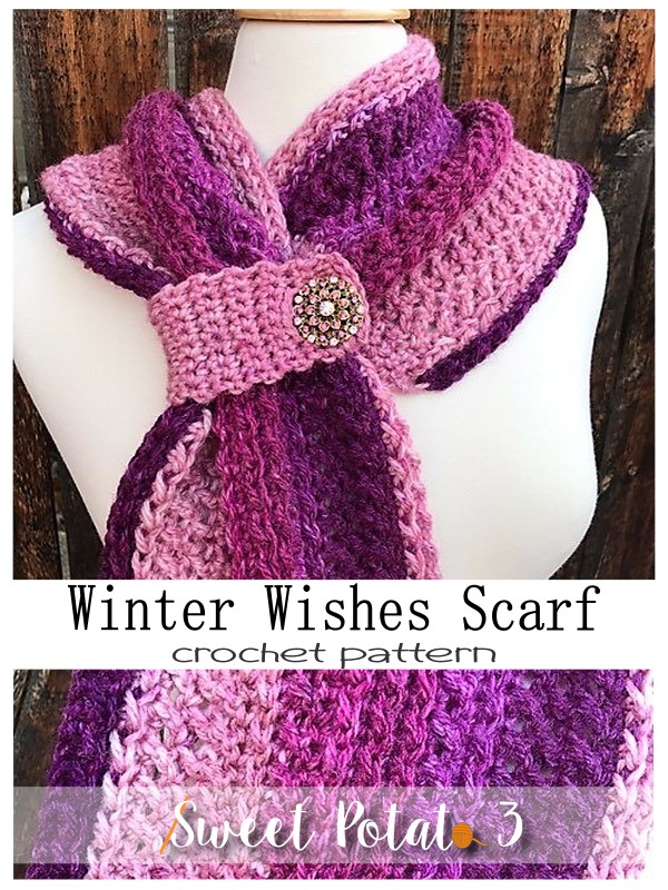 Winter Tracks Scarf / Cowl – Crochet Pattern - Sweet Potato 3