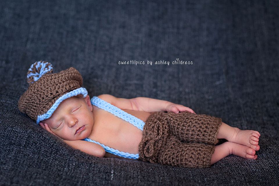 Newborn Little Baby Boy Photography Crochet Fisherman Outfits