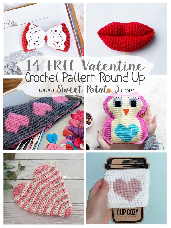 You are currently viewing 14 Free Valentine’s Crochet Pattern Round Up