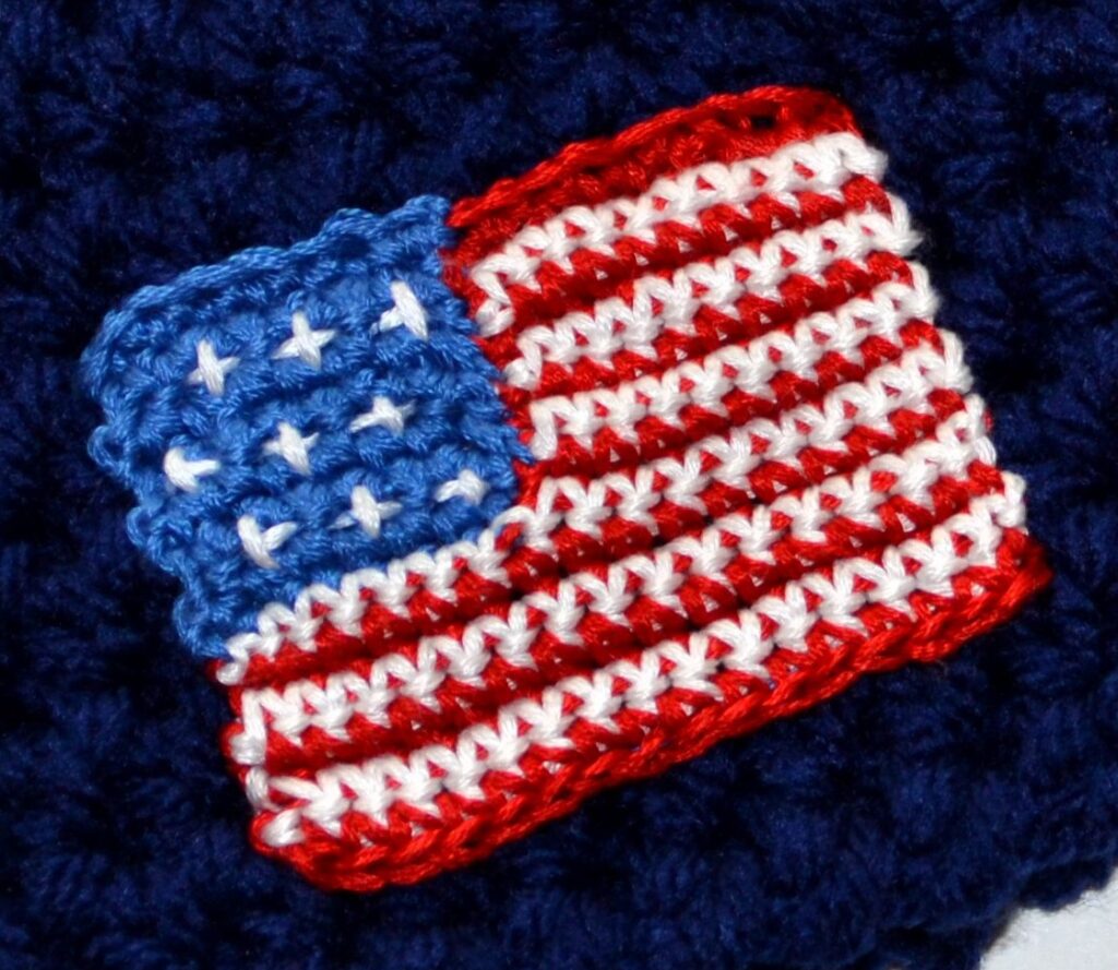 Free American Flag Applique - Crochet Pattern - Sweet Potato 3