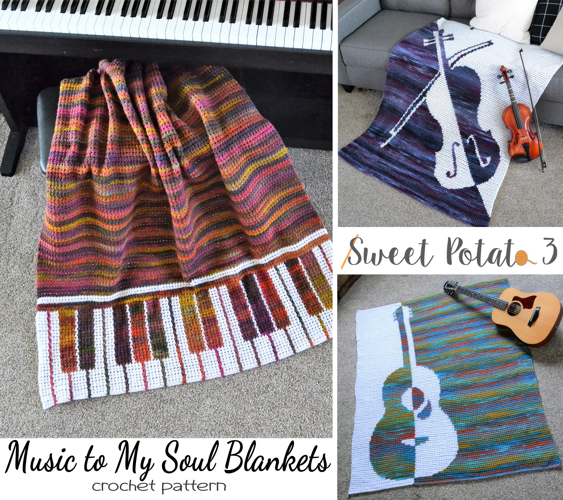 You are currently viewing Music To My Soul Crochet Blanket Pattern – Ebook