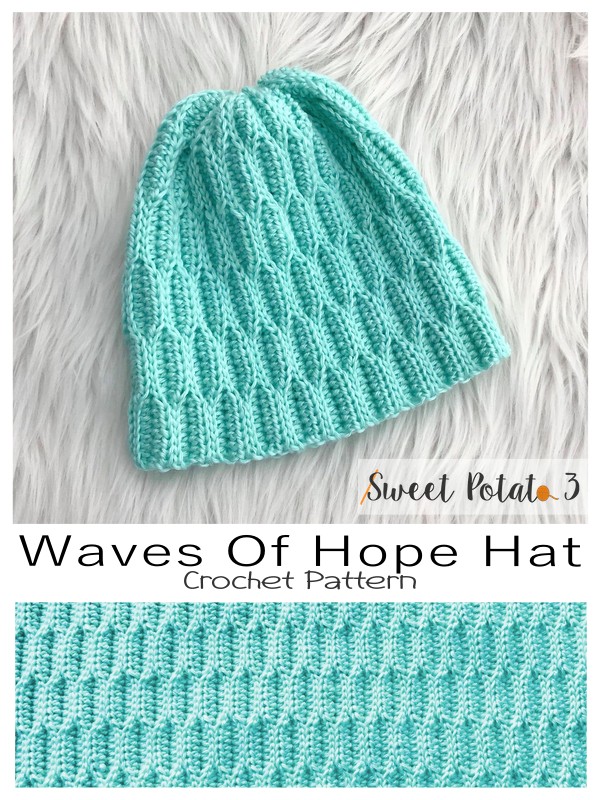 Waves of Hope Crochet Hat Pattern