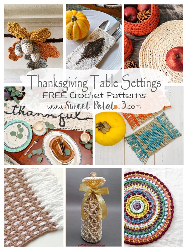 Thanksgiving Table Setting Crochet Patterns