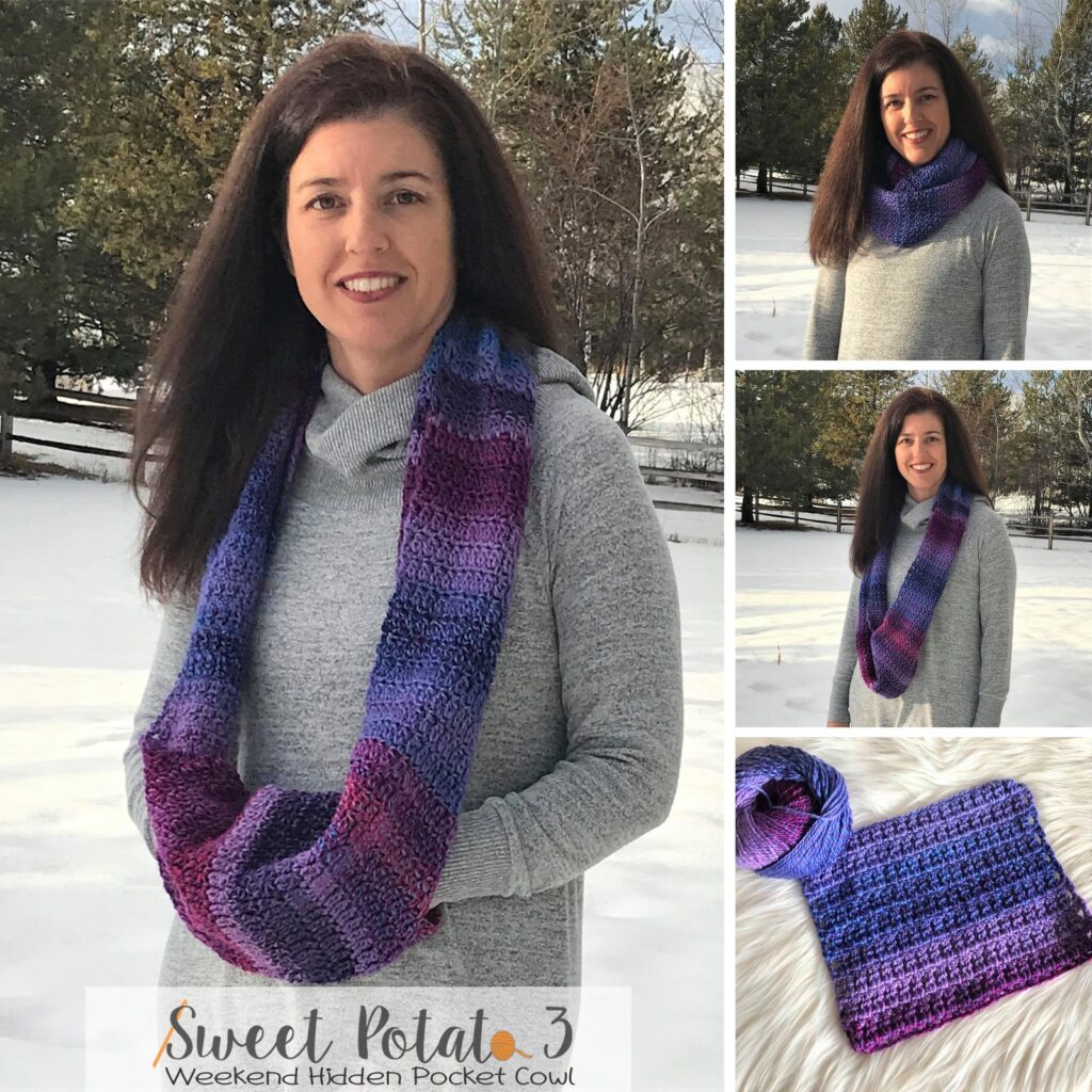 Weekend Hidden Pocket Cowl – Crochet Pattern - Sweet Potato 3