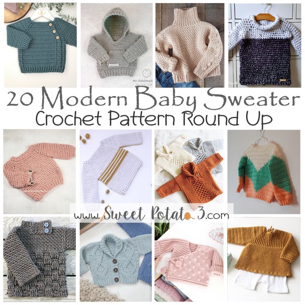 Read more about the article Modern Baby Sweater Crochet Pattern Round Up
