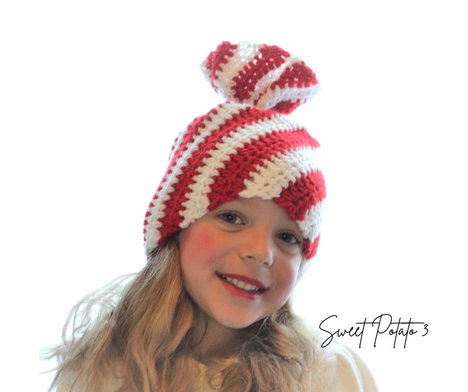 Read more about the article Peppermint Twist Hat – Christmas In July Free Crochet Pattern