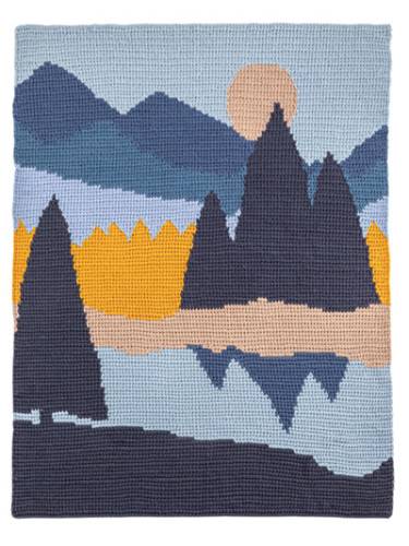 Blue Mountain Lakes Landscape Blanket