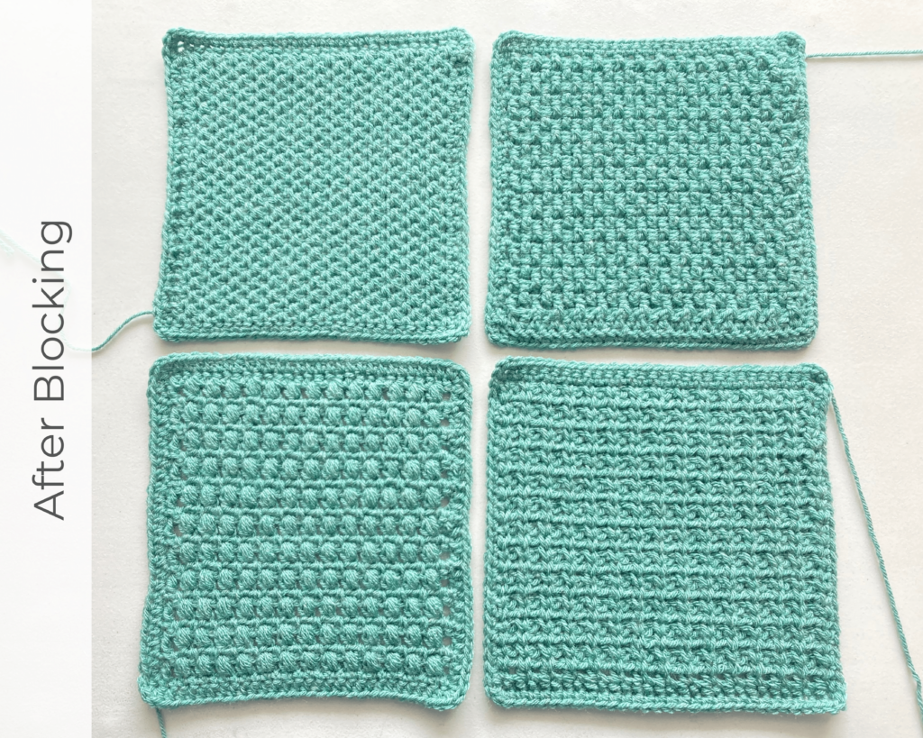 Blocking crochet square