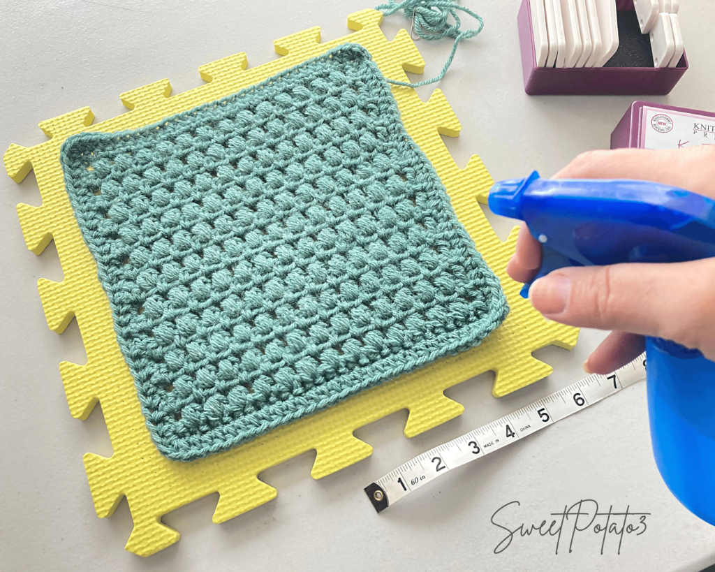 Blocking Crochet Pieces – Why, When & How - Sweet Potato 3