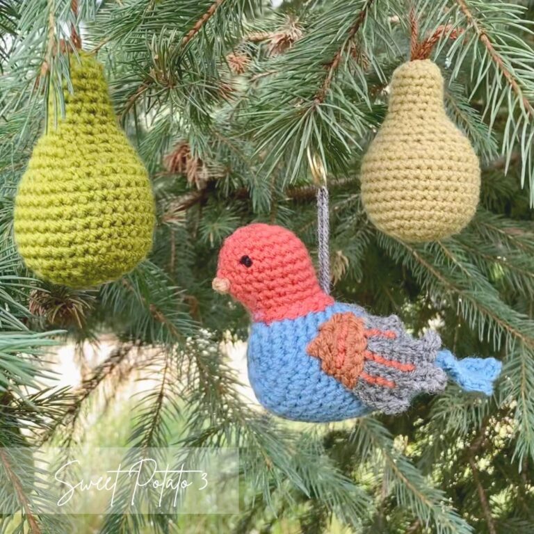 A Partridge in a Pear Tree – Crochet Christmas Ornaments - Sweet Potato 3