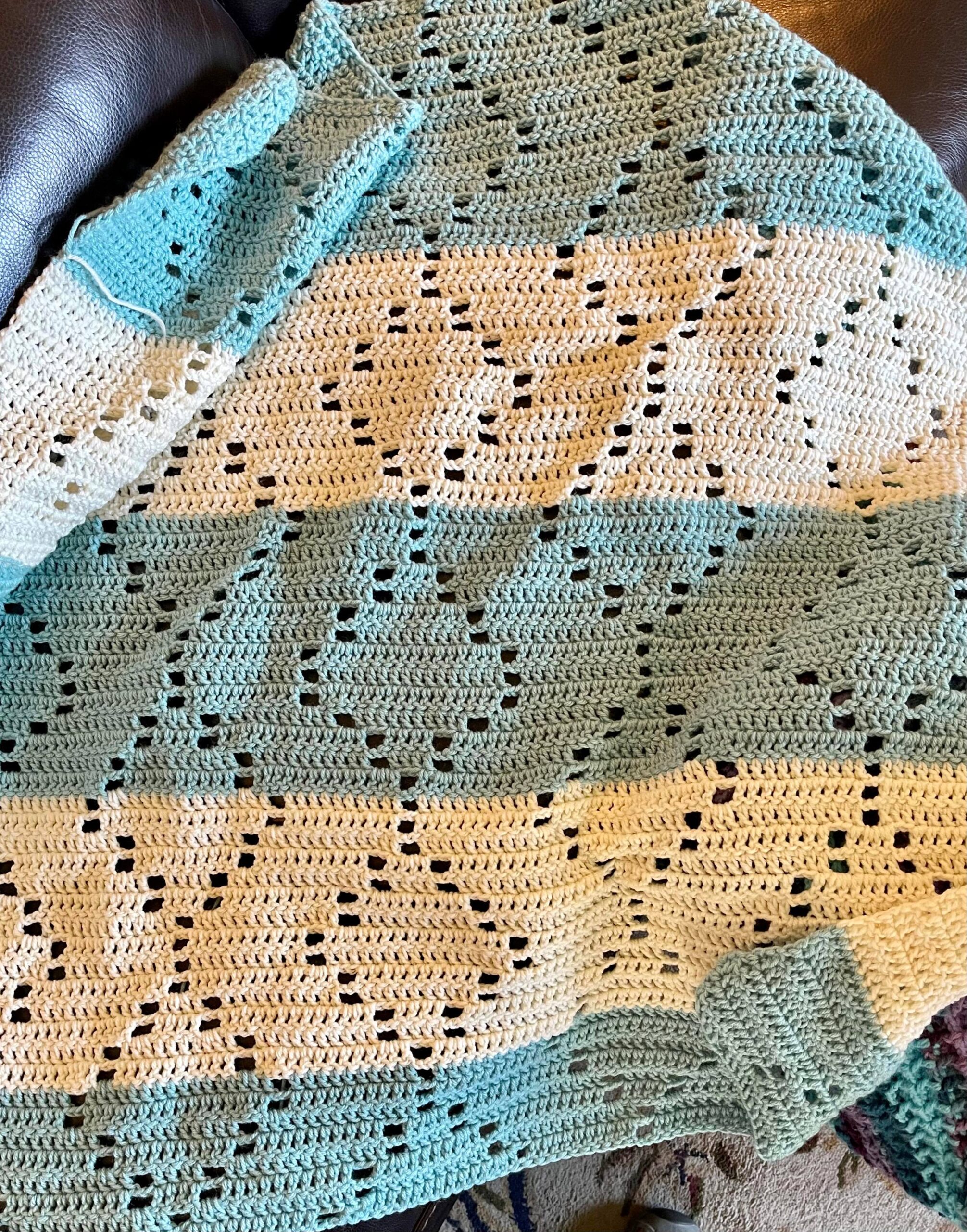 Diamond Drop Crochet Blanket
