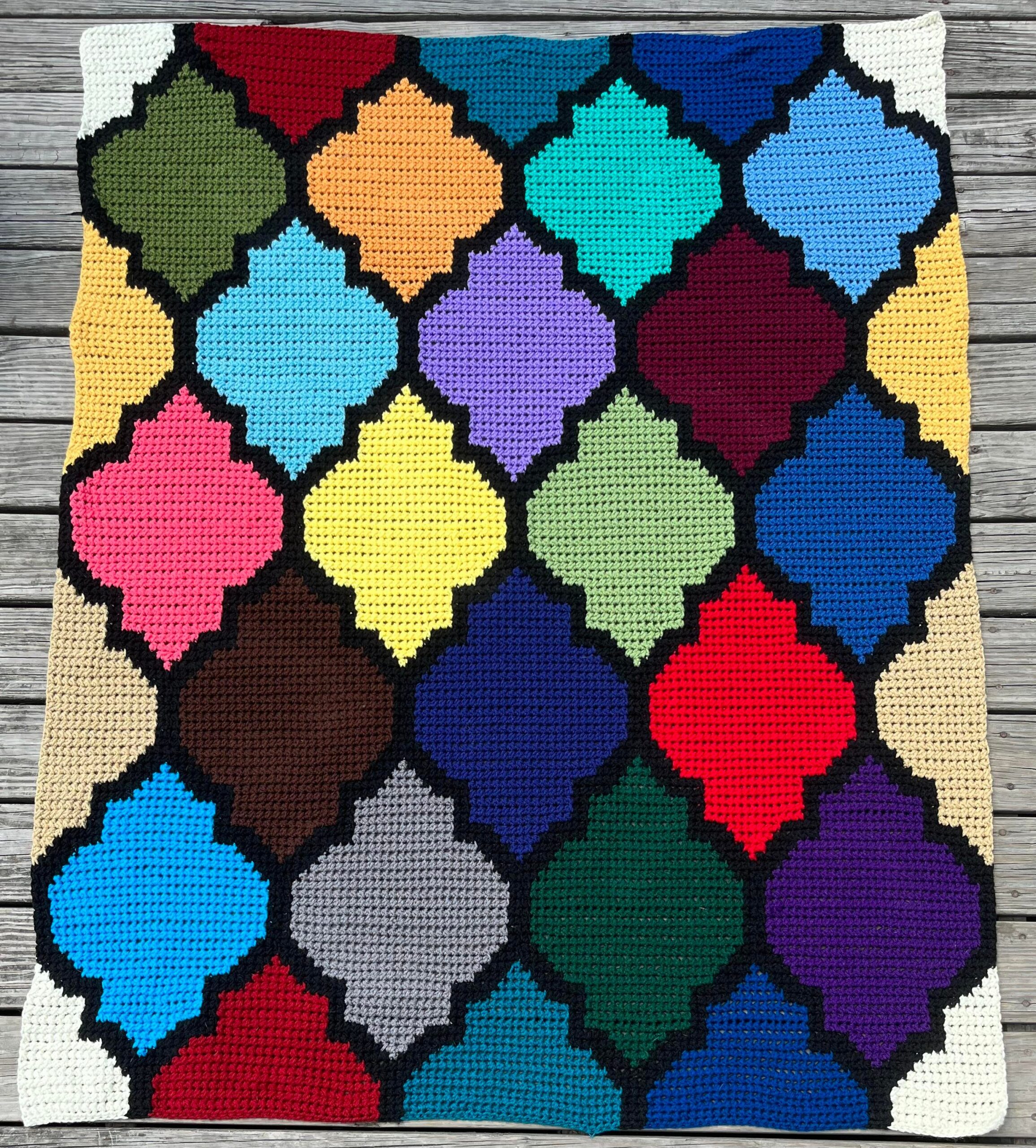 Arabesque Geometric Crochet Blanket