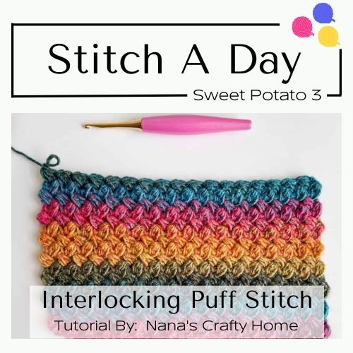 Alpine Stitch Crochet Stitch Photo and Video Tutorial - Nana's