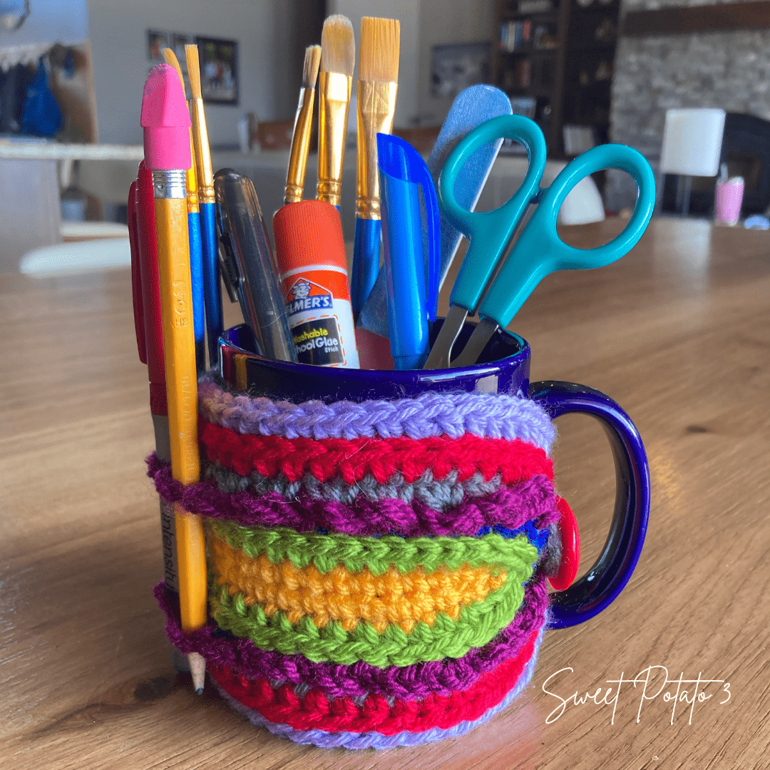 How to crochet a Mug Organizer Wrap - Sweet Potato 3