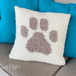 Paw Print Crochet Pillow Cover Pattern