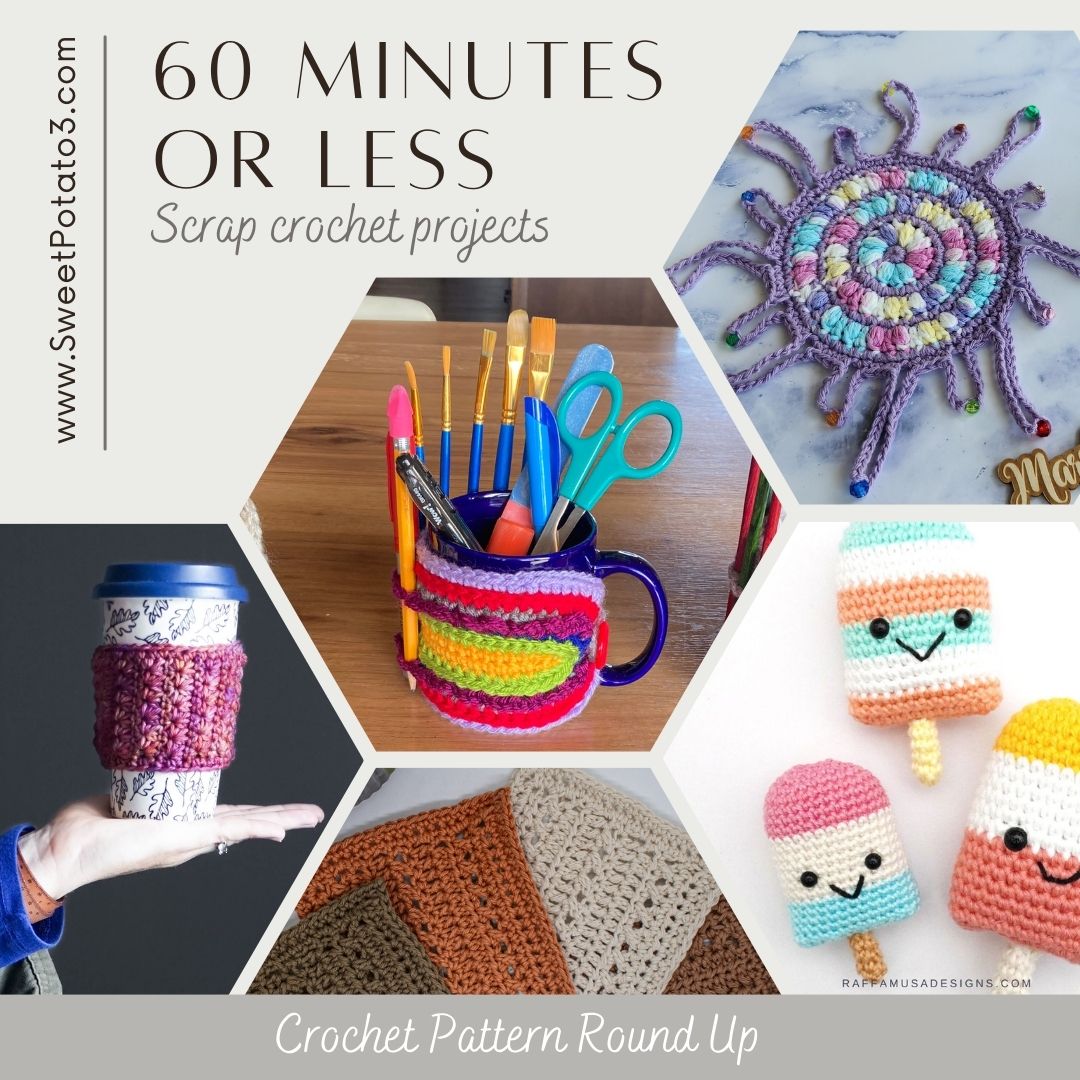 Read more about the article 60 Minute or Less Scrap Crochet Patterns