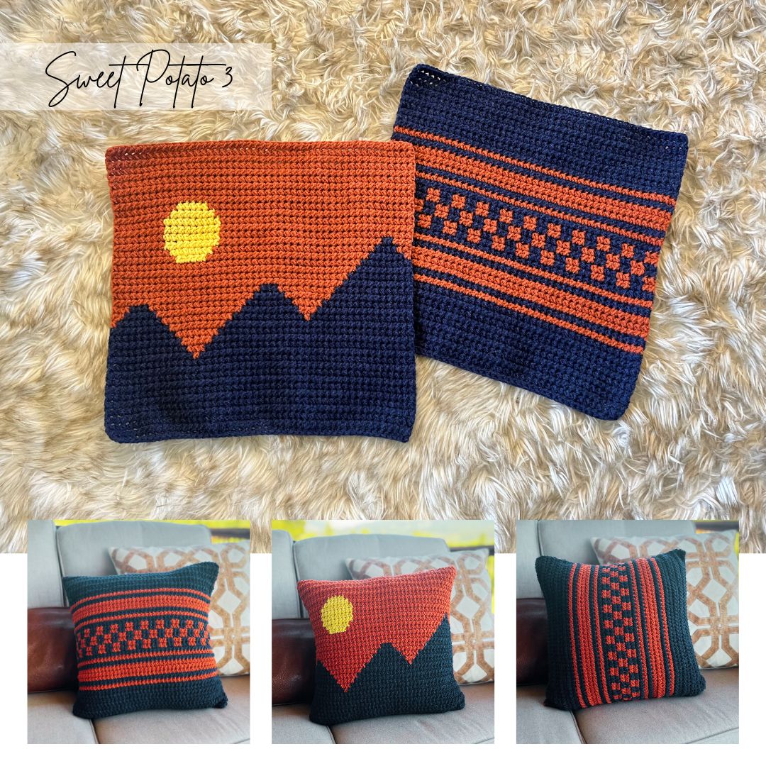 Read more about the article Mountain Sunset Pillow Cover Pattern