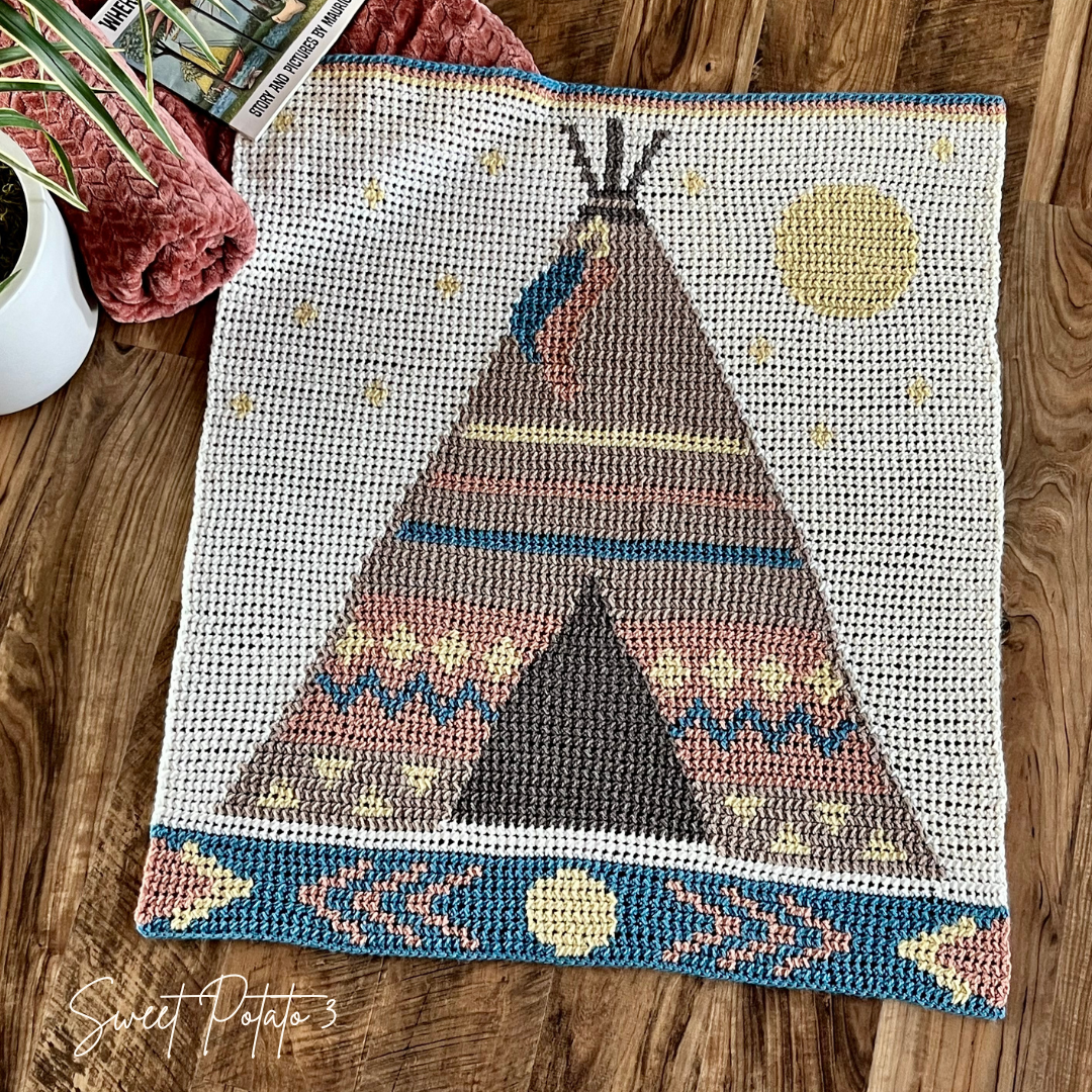 You are currently viewing Boho Adventure Tepee Crochet Baby Blanket