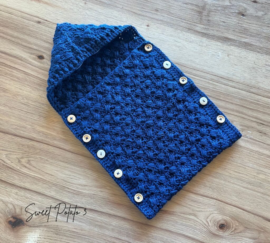 3-1024x922 Woven Shell Hooded Cocoon: Cozy Crochet for Babies