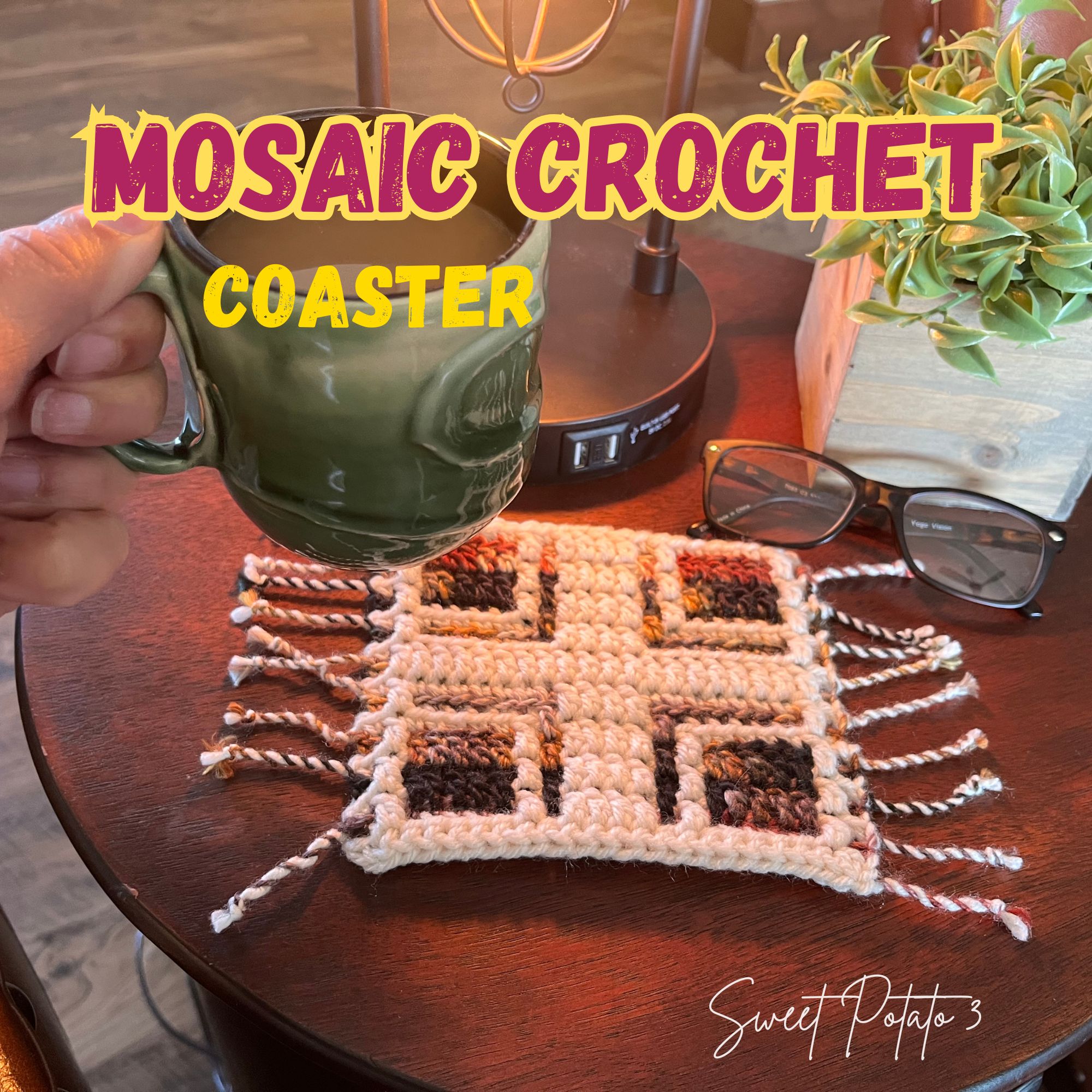 Mosaic Crochet Coaster