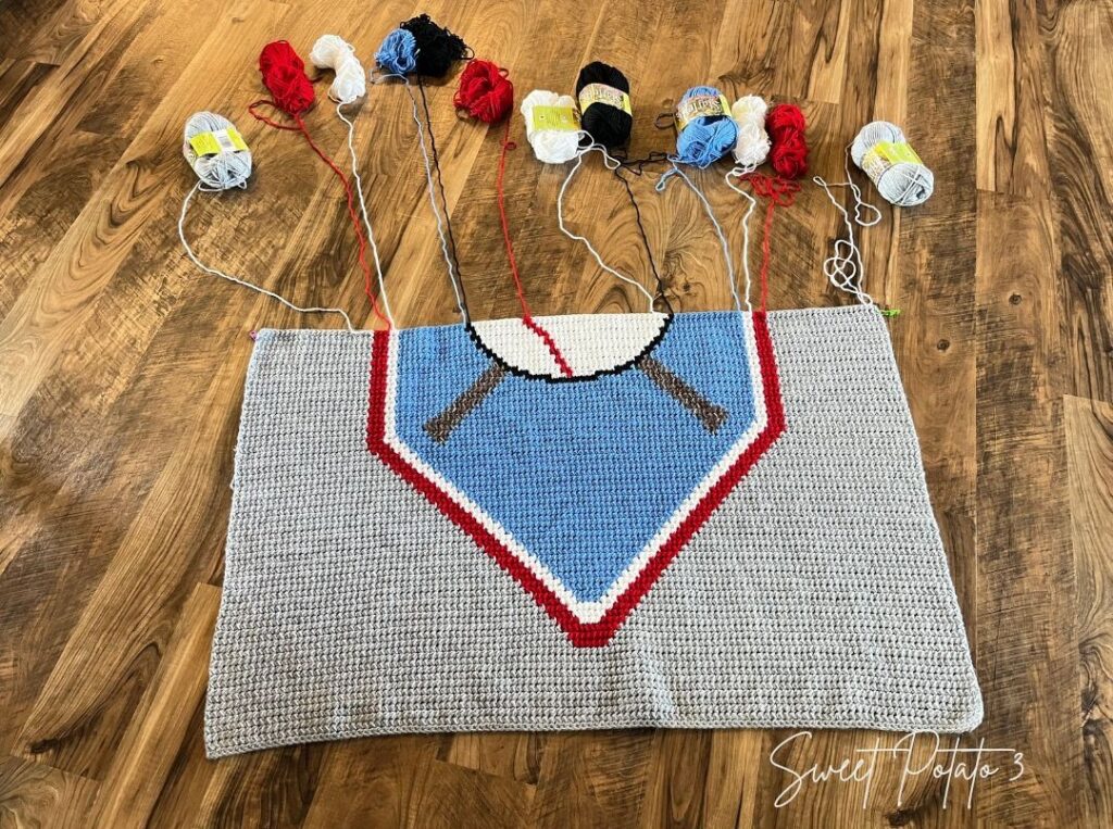 Baseball-Blanket-10-1024x763 Home Run Comfort: Baseball Crochet Blanket Pattern