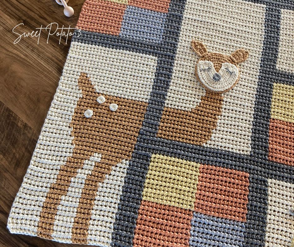 WoodlandCrittersBlock-9 A Baby Blanket Full of Woodland Charm in Crochet