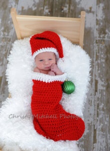Newborn Stocking & Santa Hat Photo Proo