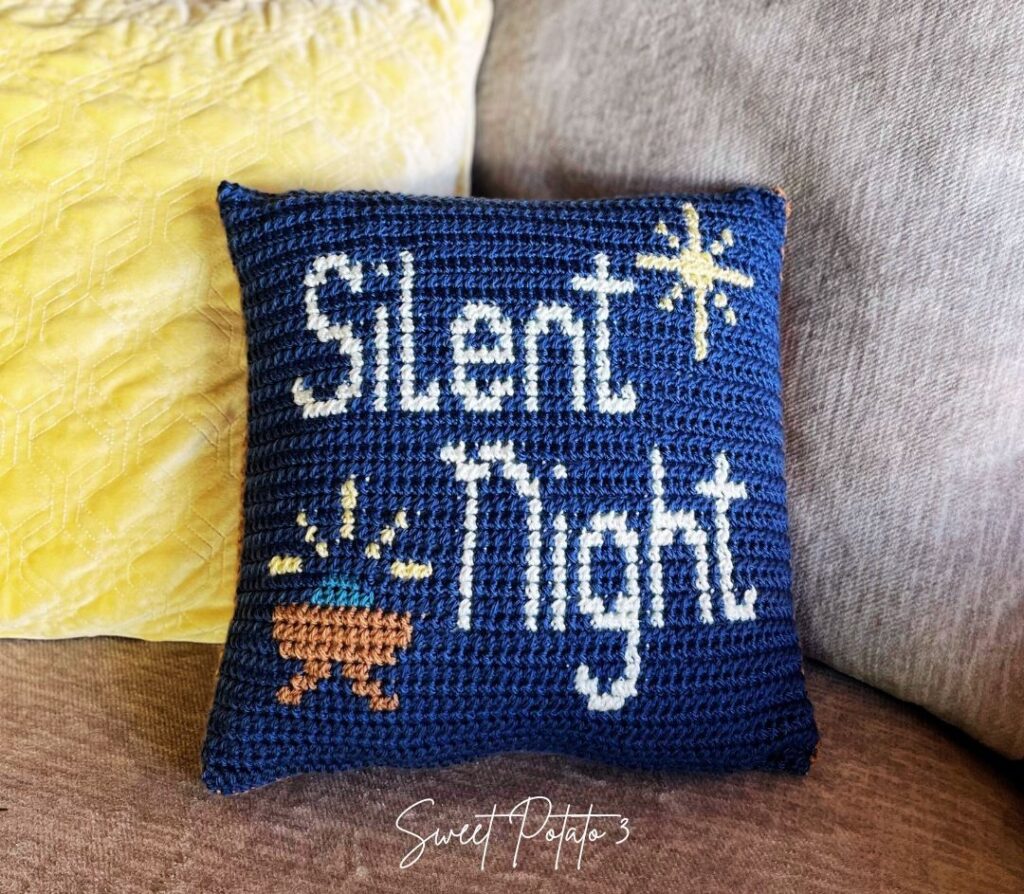 Silent-Night-PIllow-1024x894 Silent Night Crochet Pillow – Christian Christmas Décor