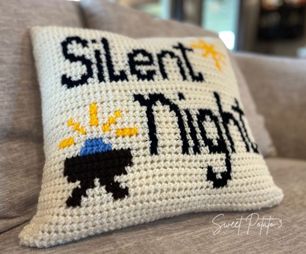 Silent-Night-Pillow-3-1024x850 Silent Night Crochet Pillow – Christian Christmas Décor