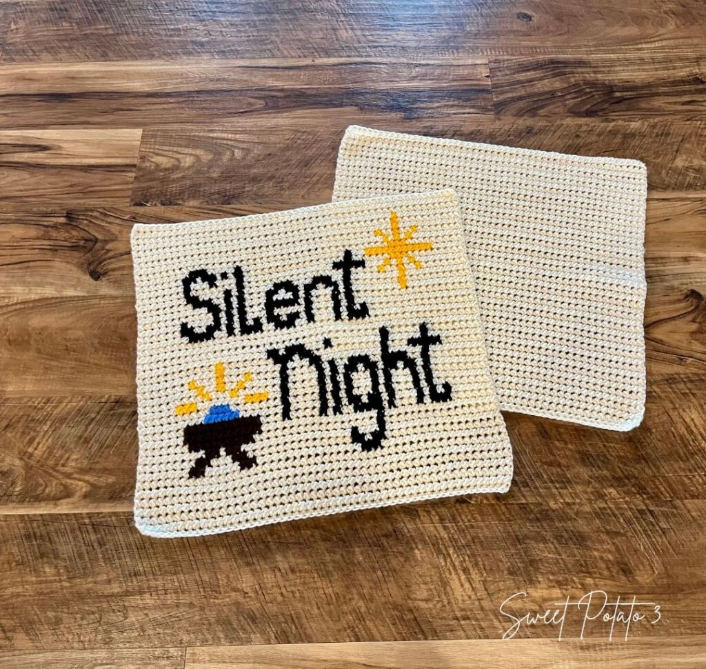 Silent-Night-Pillow-5-1024x970 Silent Night Crochet Pillow – Christian Christmas Décor