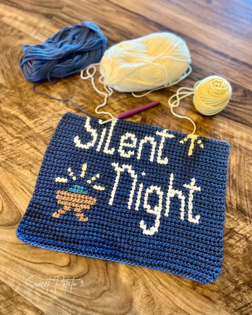 Silent-Night-Pillow-8-819x1024 Silent Night Crochet Pillow – Christian Christmas Décor