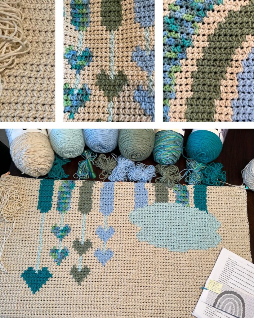 Rainbow-Boho-Blanket-10-819x1024 Rainbow Boho Baby Blanket Crochet Pattern