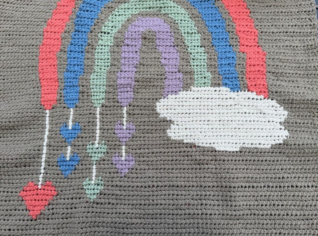 Rainbow-Boho-Blanket-5-1024x760 Rainbow Boho Baby Blanket Crochet Pattern