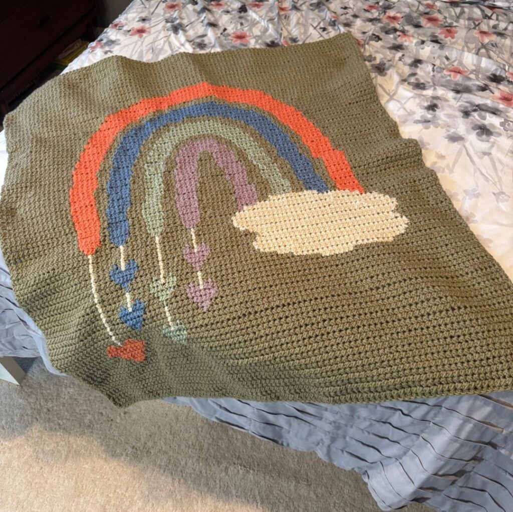 Rainbow-Boho-Blanket-6-1024x1021 Rainbow Boho Baby Blanket Crochet Pattern