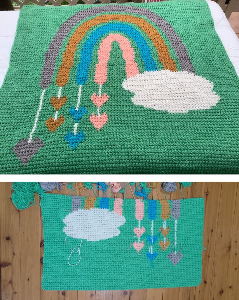 Rainbow-Boho-Blanket-8-819x1024 Rainbow Boho Baby Blanket Crochet Pattern