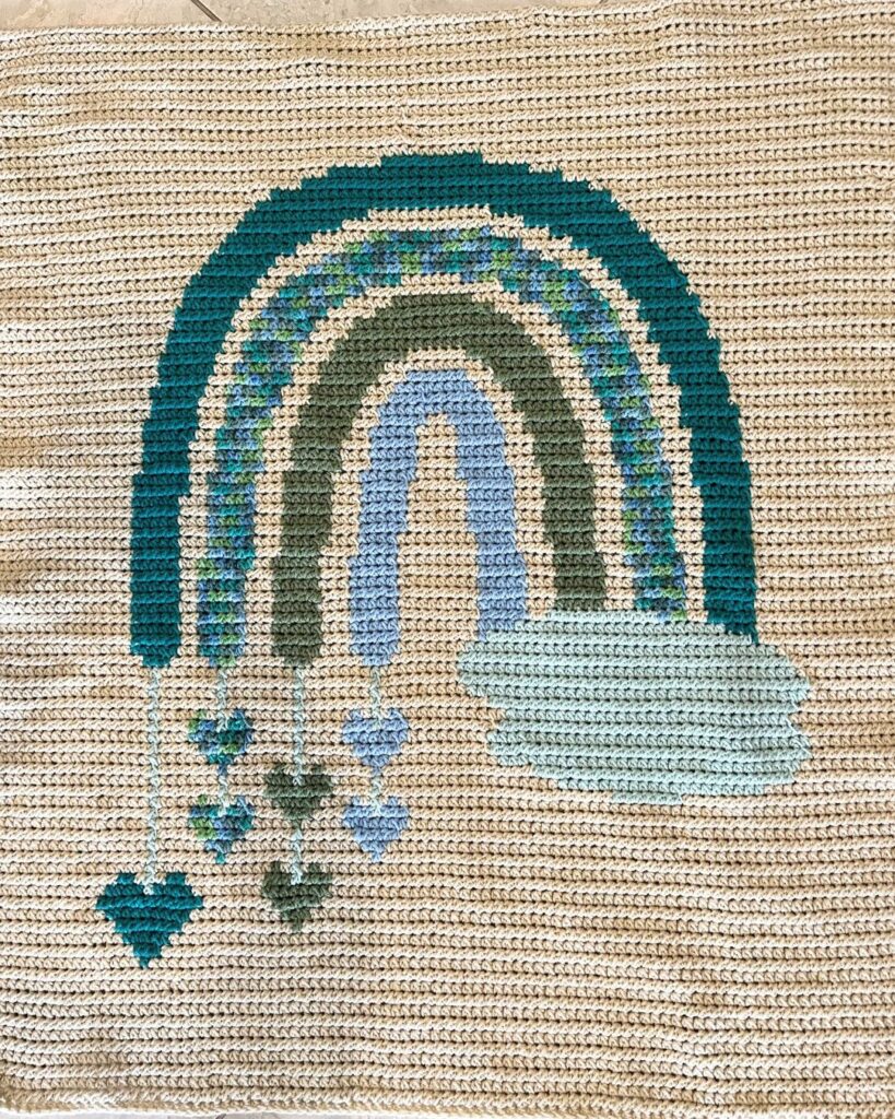 Rainbow-Boho-Blanket-9-819x1024 Rainbow Boho Baby Blanket Crochet Pattern