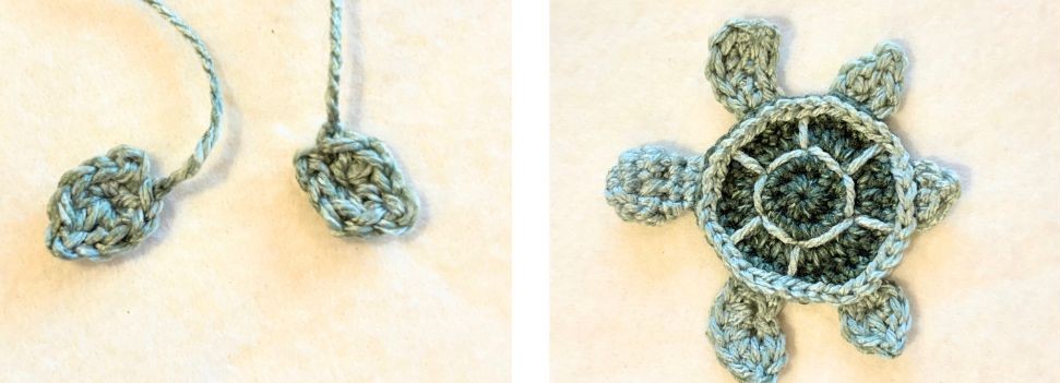 Back-Feet Free Turtle Applique Crochet Pattern