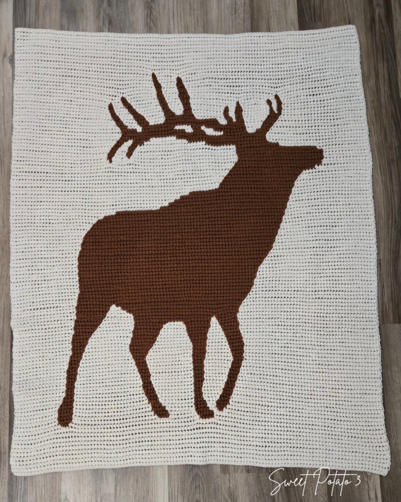 Bull-Elk-Blanket-2-819x1024 Majestic Bull Elk Crochet Blanket Pattern