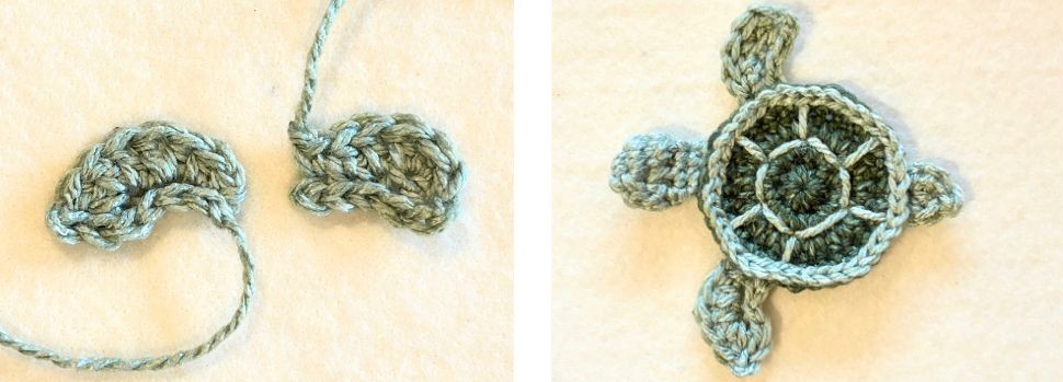 Front-Feet Free Turtle Applique Crochet Pattern