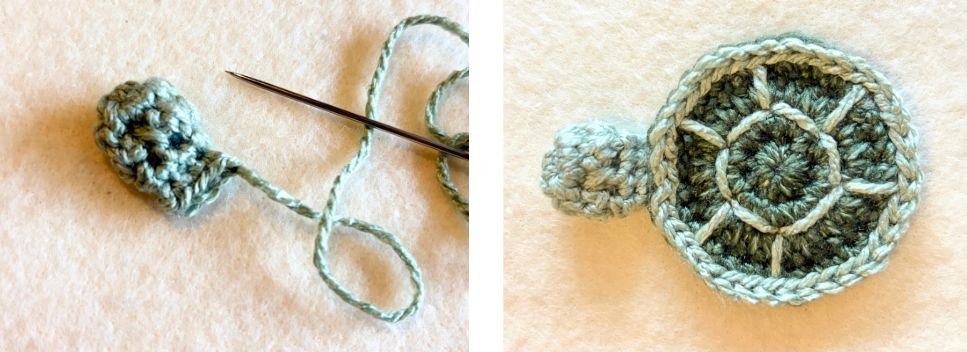 Head Free Turtle Applique Crochet Pattern