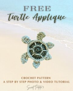 Turtle Applique - free crochet pattern